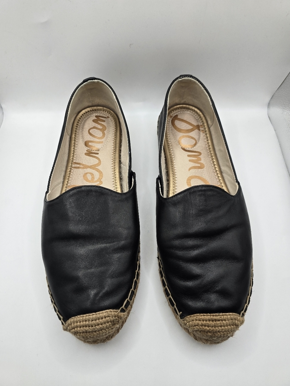 Sam Edleman Leather Black Espadrille Jute Details Flats/shoes. Ladies 9.5M - Picture 2 of 12
